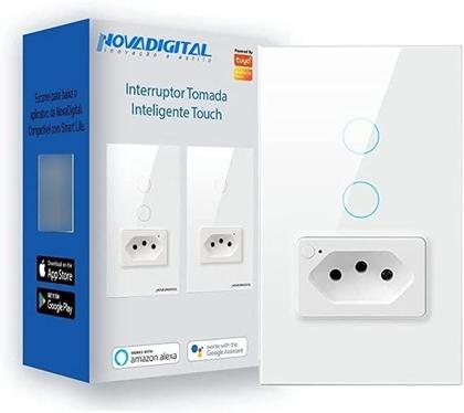 Imagem de Interruptor Tomada 2 Botões Inteligente Touch Tuya Alexa