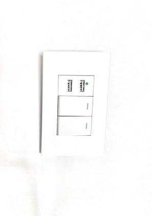 Imagem de Interruptor Tomada 2 Usb De Parede Universal Bivolt 2.1A 5V