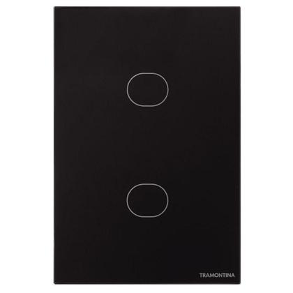 Imagem de Interruptor Touch Wi-fi Smart Tramontina Preto Com 2 Canais