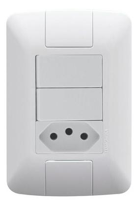 Imagem de Interuptor Aria 2 Simples + Tomada 10a Com Placa Tramontina