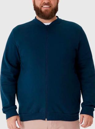 Imagem de Jaqueta Bomber Moletom Malwee 1000094107 Masculina Plus Size Flanelada T. G1/G3