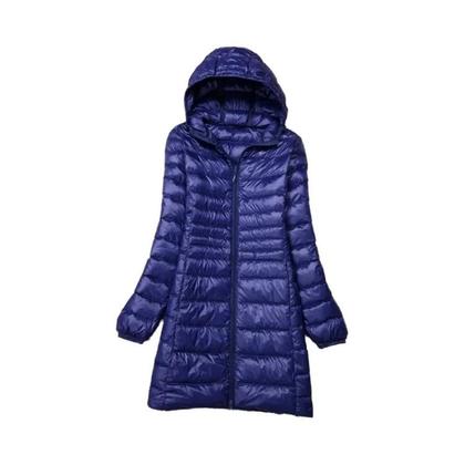 Imagem de Jaqueta De Inverno Leve Com Capuz Em Pluma De Pato Branca plus Size Para Mulheres