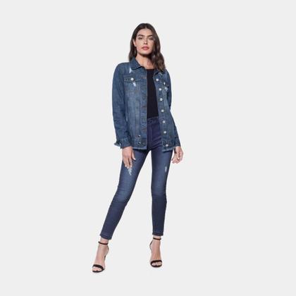 Imagem de Jaqueta Jeans Feminina Tamanho P Lunender 67128