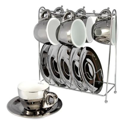 Imagem de Jogo 12 peças para café new bone china com rack 80 ml - 24542