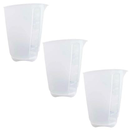 Imagem de Jogo 3 Copos Medidores de Plástico 500ml com Bico Dosador