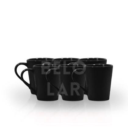 Imagem de Jogo 6 Canecas Tulipa 250ml Porcelana De Café Chá Kit Xicaras