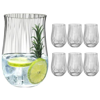 Imagem de Jogo 6 Copos Suco Cristal Vintage Bohemia Tulipa Optic 450ml