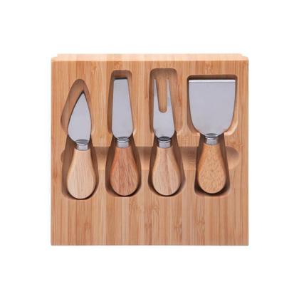 Imagem de Jogo 6 Peças Queijo De Bambu Com Tábua Ladrilho - Wolff