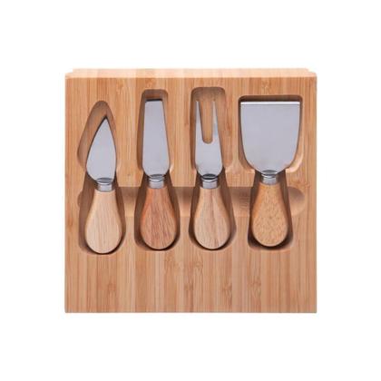 Imagem de Jogo 6 Peças Queijo De Bambu Com Tábua Ladrilho - Wolff