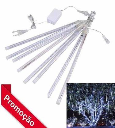 Imagem de Jogo 8 Tubo Snow Led Bivolt Chuva Meteoro Cascata Pisc Branc