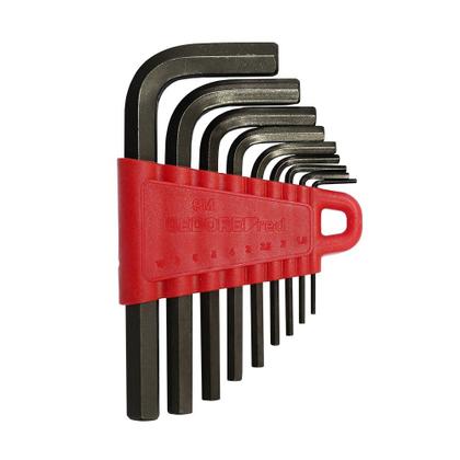 Imagem de Jogo Allen 1,5 A 10 Mm Hexagonal Curta Formato L 9 Peças R36605109 Gedore Red