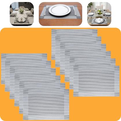 Imagem de Jogo Americano 12 Lugares Mesa Posta Elegante 45x30cm Espaçoso Versatil Sousplat Jantar Almoço Café