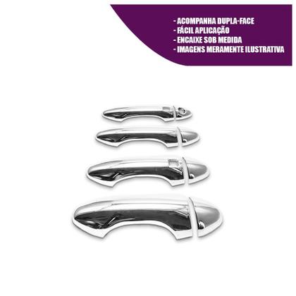 Imagem de Jogo Aplique Cromado Maçaneta IX35 2017 2018 2019 2020 2021 2022 2023 - 4 Portas Com Keyless