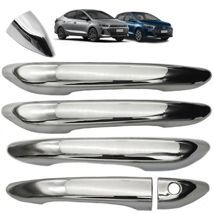 Imagem de Jogo Apliques de Maçaneta Hb20 Hb20s 2020 2021 2022 2023 2024 Kit Cromado