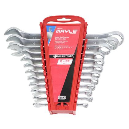 Imagem de Jogo Chave Combinada 6 a 22 mm 12 Peças 102405MY - MAYLE