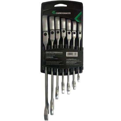 Imagem de Jogo Chave Combinada Articulada Catraca 8 A 19Mm 7 Pecas