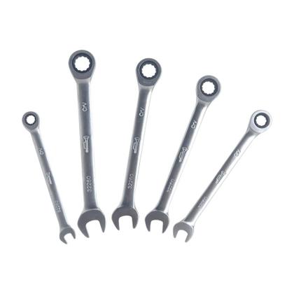Imagem de Jogo Chave Combinada Catraca 5 Peças De Aço Cromo Corneta