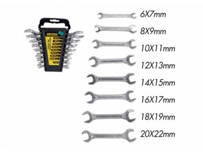 Imagem de JOGO CHAVE DE BOCA FIXA C/8 PÇS de 6X7 a 20X22 M AR0727