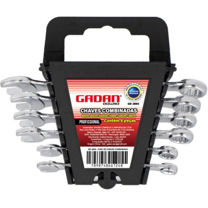 Imagem de Jogo Chave Fixa Combinada 6 Peças 6 mm A 13 mm Aço Carbono - Gadan