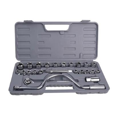 Imagem de Jogo Chaves Soquete 25 Peças Catraca 1/2 Kit Ferramentas Completo Maleta Cachimbo Roda 8-22Mm Profissional