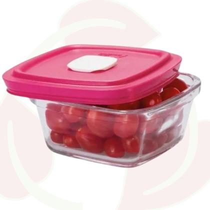 Imagem de Jogo com 12 Pote de Vidro Quadrado c/ Tampa 300ML Marinex