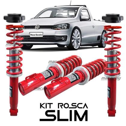 Imagem de Jogo Completo De Suspensao Rosca Slim Vw Saveiro G5 Ate G8