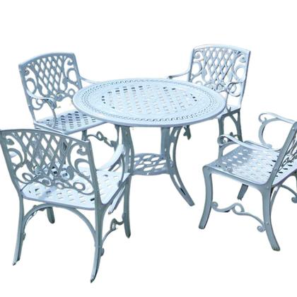 Imagem de Jogo Conjunto de Jardim com Mesa Redonda e 4 Cadeiras Iris Alumínio