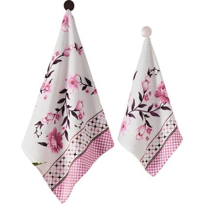 Imagem de Jogo de Banho Feminino Floral Rosa Cantiga 2 peças Lepper