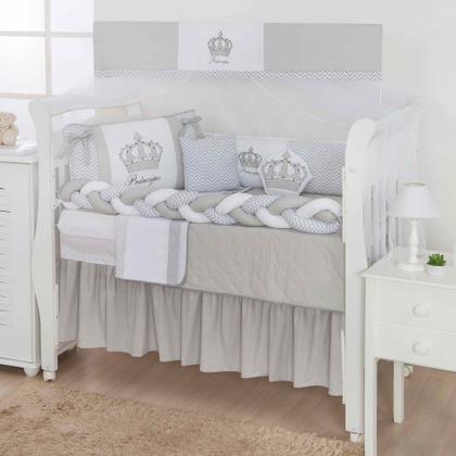 Imagem de Jogo de berço bordado e estampado masculino e feminino principe e princesa com 12pçs