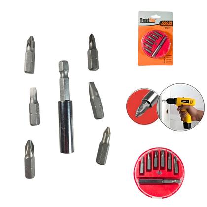 Imagem de Jogo de Bits e Ponteira Parafusadeira 7 Peças BFH3380 Bestfer