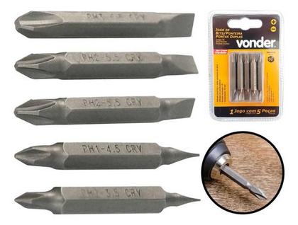 Imagem de Jogo De Bits Ponteiras Com 5 Pçs Pontas Duplas Parafusadeira