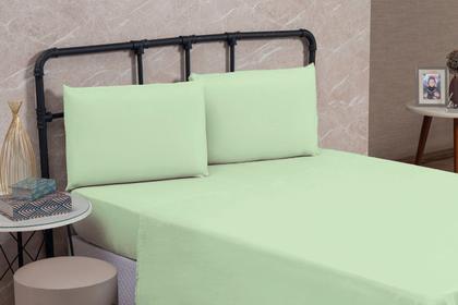 Imagem de Jogo de Cama Box King Size 04 Peças Liso 100% Algodão Linha Prime Percal 200 Fios