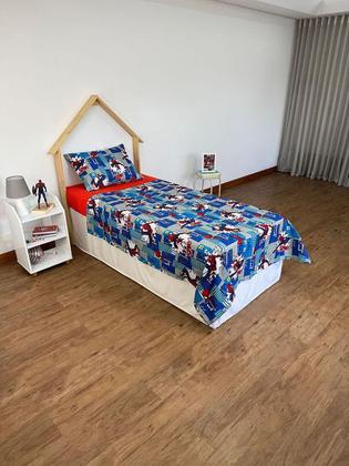 Imagem de Jogo de Cama Microfibra Solteiro Estampado Spider Man 1,40 m x 2,20 m Com 3 pecas