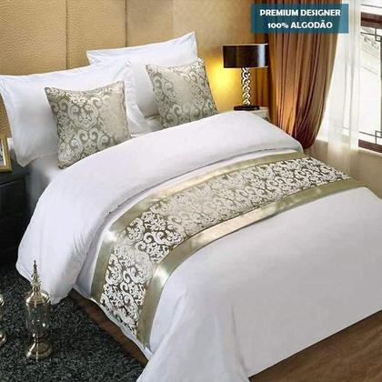 Imagem de Jogo de cama solteiro algodão 7 pç com almofadas e peseira
