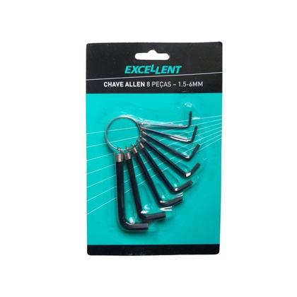 Imagem de Jogo De Chave Allen Na Argola Aço Com 8 Peças 5NR - 1.5-6mm