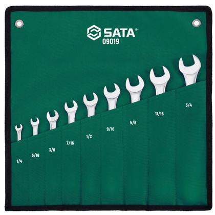 Imagem de Jogo de chave combinada 1/4" a 3/4" aço cromo vanádio 9 peças - ST09019G