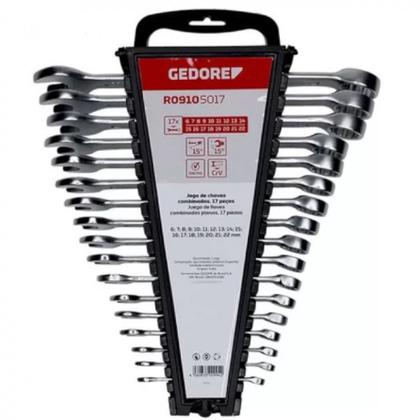 Imagem de Jogo de chave combinada 6 a 22 mm aço cromo vanádio 17 peças - R09105017