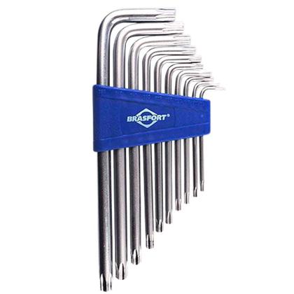 Imagem de Jogo de Chave Tork L Longa de T09 a T50 10 Peças 7835 BRASFORT