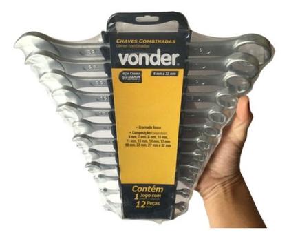 Imagem de Jogo de Chaves Combinadas 6mm a 32mm 12 Peças Vonder