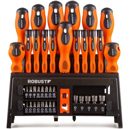 Imagem de Jogo de Chaves de Fenda Bits e Soquetes 39 Peças - Robust