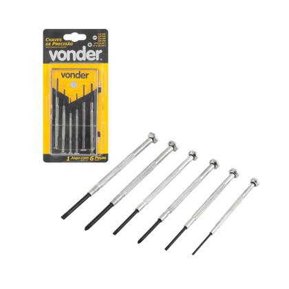 Imagem de Jogo de chaves de fenda/phillips precisão com 6pçs VONDER
