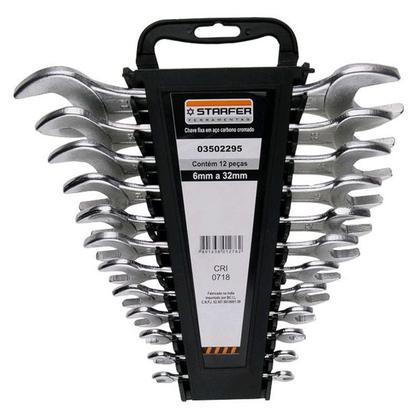 Imagem de Jogo De Chaves Fixa Boca Starfer 6 a 32mm Com 12 Peças Aço