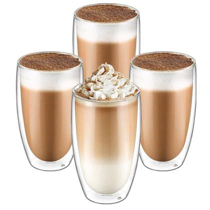 Imagem de Jogo De Copo Vidro Duplo 450ml 4 Peças Café Suco Chá