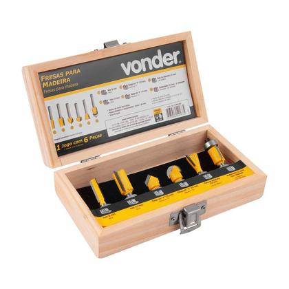 Imagem de Jogo de fresas para madeira com 6 peças vonder