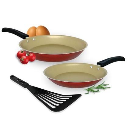 Imagem de Jogo De Frigideira Francesa Antiaderente Com Tampa 3 Peças