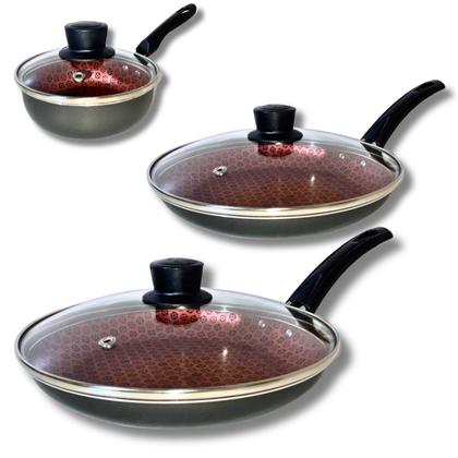 Imagem de Jogo De Frigideira Rotoprint Antiaderente Com Tampa 3 Peças