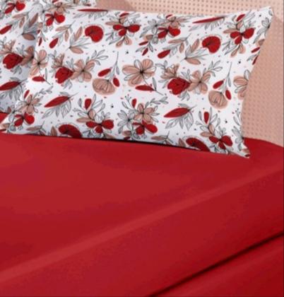 Imagem de Jogo de lençol solteiro 100% algodão Aconchego 2 peças 