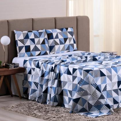 Imagem de Jogo de Lençol SOLTEIRO Algodão 200 Fios 3 Peças ESTAMPADO Lençol de Solteiro Algodão