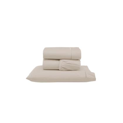 Imagem de Jogo de Lençol Versatile Ponto Palito Completo 3 Peças Solteiro Micropercal 100% Poliéster - Cáqui 