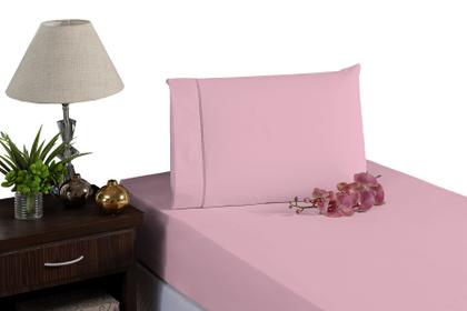 Imagem de Jogo de Lençol Viúva Solteirão 2 Peças 180 Fios Com Elástico para Cama Viúva ou Solteiro Especial Fronha Ponto Palito